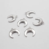 20Pcs Tibetan Silver Moon Charms Pendant DIY Necklace Earring Jewelry Making