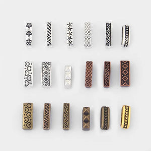 20Pcs Tibetan Silver Textured Flat Spacer Beads For DIY 11mm Flat Leather Cord