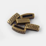 20Pcs Tibetan Silver Textured Flat Spacer Beads For DIY 11mm Flat Leather Cord