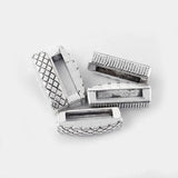 20Pcs Tibetan Silver Textured Flat Spacer Beads For DIY 11mm Flat Leather Cord