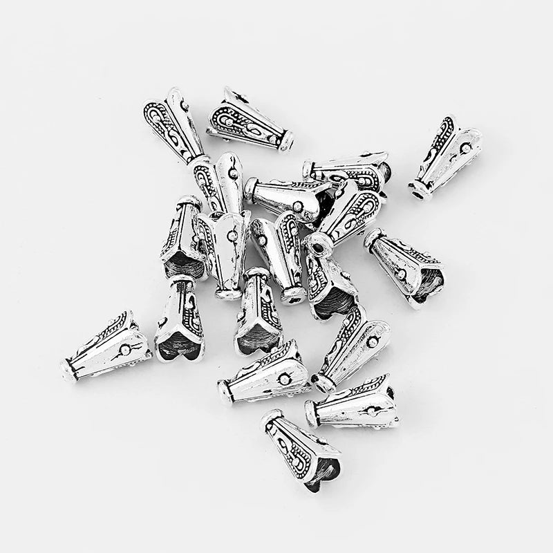 20Pcs Tibetan Silver Tassel Cord End Caps for 1.5mm Leather Cord DIY Jewelry