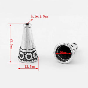 20Pcs Tibetan Silver Tassel Cord End Caps for 1.5mm Leather Cord DIY Jewelry