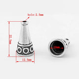 20Pcs Tibetan Silver Tassel Cord End Caps for 1.5mm Leather Cord DIY Jewelry
