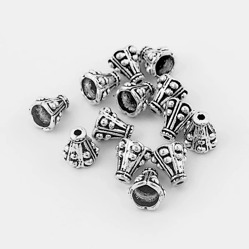 20Pcs Tibetan Silver Tassel Cord End Caps for 1.5mm Leather Cord DIY Jewelry