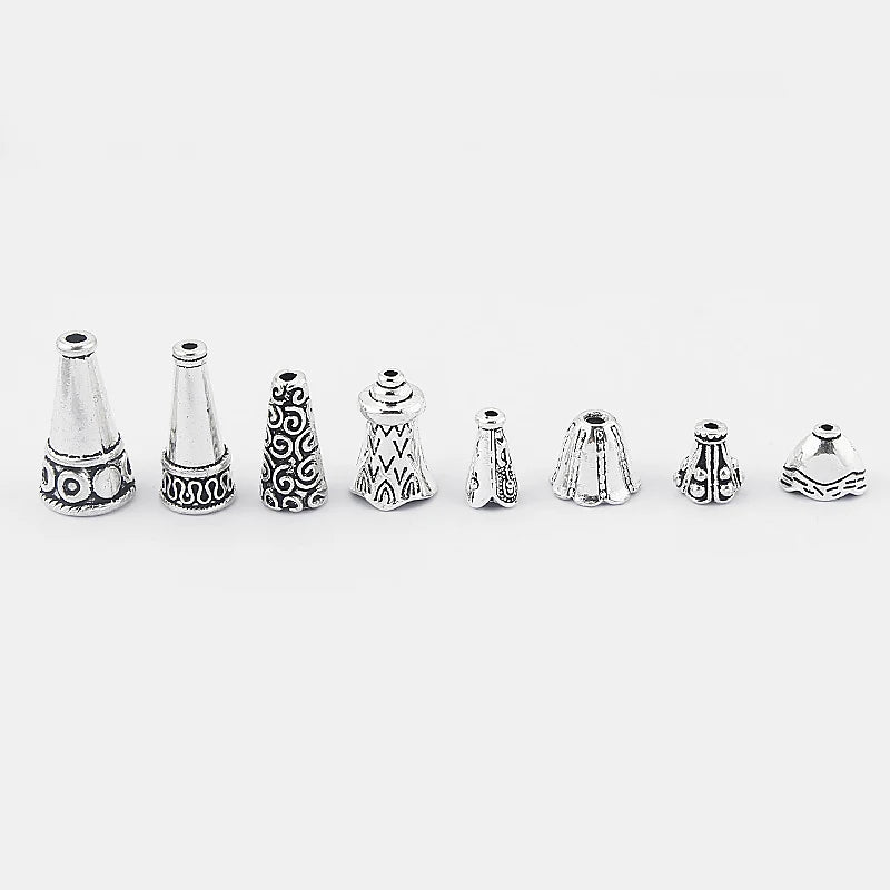 20Pcs Tibetan Silver Tassel Cord End Caps for 1.5mm Leather Cord DIY Jewelry