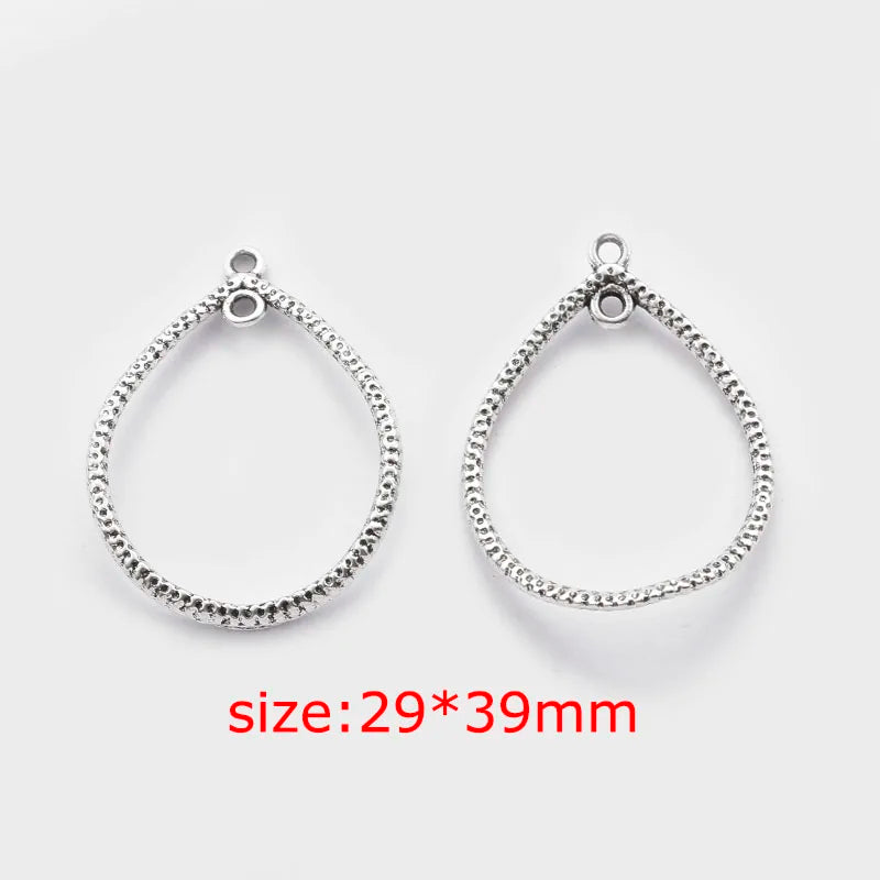 20Pcs Tibetan Silver Teardrop Chandelier Charms Pendant for DIY Jewelry Making