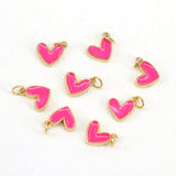 20Pcs Tiny Heart Charm, Multicolor Enamel, Necklace Bracelet Earring Pendant