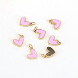 20Pcs Tiny Heart Charm, Multicolor Enamel, Necklace Bracelet Earring Pendant