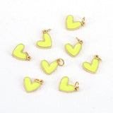 20Pcs Tiny Heart Charm, Multicolor Enamel, Necklace Bracelet Earring Pendant