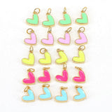 20Pcs Tiny Heart Charm, Multicolor Enamel, Necklace Bracelet Earring Pendant