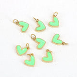 20Pcs Tiny Heart Charm, Multicolor Enamel, Necklace Bracelet Earring Pendant