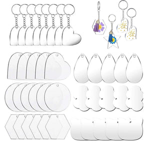 20Pcs Acrylic Blanks for DIY Keychain Pendant Jewelry Making
