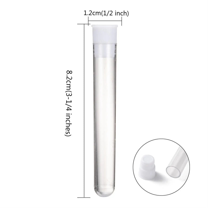 20Pcs Clear Plastic Tube Bottle Bead Containers with Lid Jewelry Storage Jars