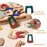 20Pcs Wood Resin Charms Geometric Pendants DIY Jewelry Making