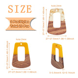 20Pcs Wood Resin Charms Geometric Pendants DIY Jewelry Making
