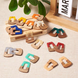 20Pcs Wood Resin Charms Geometric Pendants DIY Jewelry Making