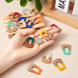 20Pcs Wood Resin Charms Geometric Pendants DIY Jewelry Making