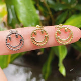 20Pcs Smiley Face Pendant Charm - Copper Happy Face Dainty Pendant