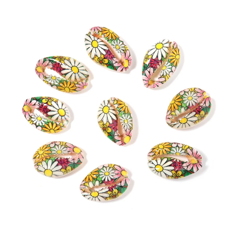 20Pcs Muticolor Shell Loose Beads for Jewelry Making DIY Earring Accessories