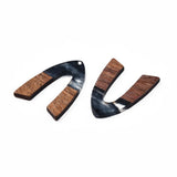 20Pcs Two Tone Resin Wood Slab Charms for Earrings, DIY Jewelry Making