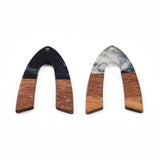 20Pcs Two Tone Resin Wood Slab Charms for Earrings, DIY Jewelry Making