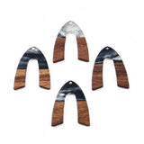 20Pcs Two Tone Resin Wood Slab Charms for Earrings, DIY Jewelry Making