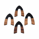 20Pcs Two Tone Resin Wood Slab Charms for Earrings, DIY Jewelry Making