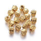 20Pcs Vintage Dog Paw Print Spacer Beads Tibetan Footprint Charm for Bracelet