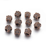 20Pcs Vintage Dog Paw Print Spacer Beads Tibetan Footprint Charm for Bracelet