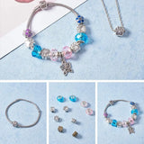 20Pcs Vintage Dog Paw Print Spacer Beads Tibetan Footprint Charm for Bracelet
