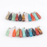 20Pcs Water Drop Stone Pendants Tigers Eye Opal Quartz IBV011
