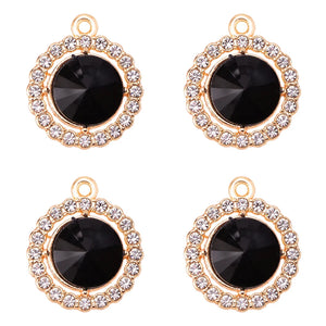 20Pcs Colorful Crystal Round Charm Pendant DIY Jewelry Making Accessories