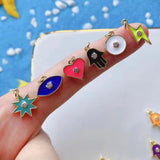 20Pcs Enamel Eye Heart Sun Hand Jewelry Findings for Making