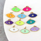 20Pcs Enamel Eye Heart Sun Hand Jewelry Findings for Making