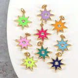 20Pcs Enamel Eye Heart Sun Hand Jewelry Findings for Making