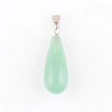 20Pcs Aventurine Water Drop Stone Pendants for Jewelry Making