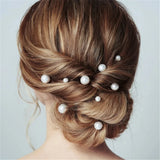20Pcs Women U-shaped Pin Barrette Clip Hairpins Simulated Pearl Bridal Tiara