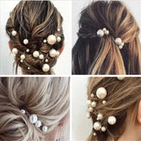 20Pcs Women U-shaped Pin Barrette Clip Hairpins Simulated Pearl Bridal Tiara