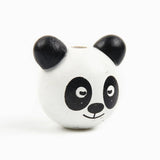 20Pcs 3D Panda Smiling Face Wooden Beads for DIY Jewelry Making Kids Toys
