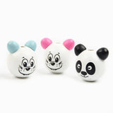 20Pcs 3D Panda Smiling Face Wooden Beads for DIY Jewelry Making Kids Toys