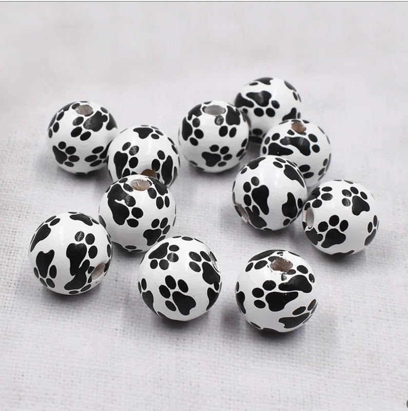 20Pcs 16mm Dog Claw Wooden Beads for DIY Jewelry, Toys, Bracelet Accessories