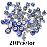 20Pcs/lot 9 Colors Charm Beads Pendant for DIY Bracelets