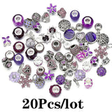 20Pcs/lot 9 Colors Charm Beads Pendant for DIY Bracelets