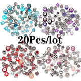 20Pcs/lot 9 Colors Charm Beads Pendant for DIY Bracelets