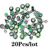 20Pcs/lot 9 Colors Charm Beads Pendant for DIY Bracelets