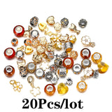 20Pcs/lot 9 Colors Charm Beads Pendant for DIY Bracelets