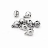 20Pcs Christmas Jingle Bell Charms Stainless Steel Pendants Jewelry DIY 6mm
