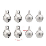 20Pcs Christmas Jingle Bell Charms Stainless Steel Pendants Jewelry DIY 6mm
