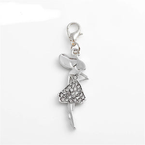 20Pcs Clear Crystal Lady Charms Pendant DIY Bracelet Necklace Jewelry