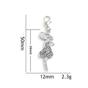 20Pcs Clear Crystal Lady Charms Pendant DIY Bracelet Necklace Jewelry